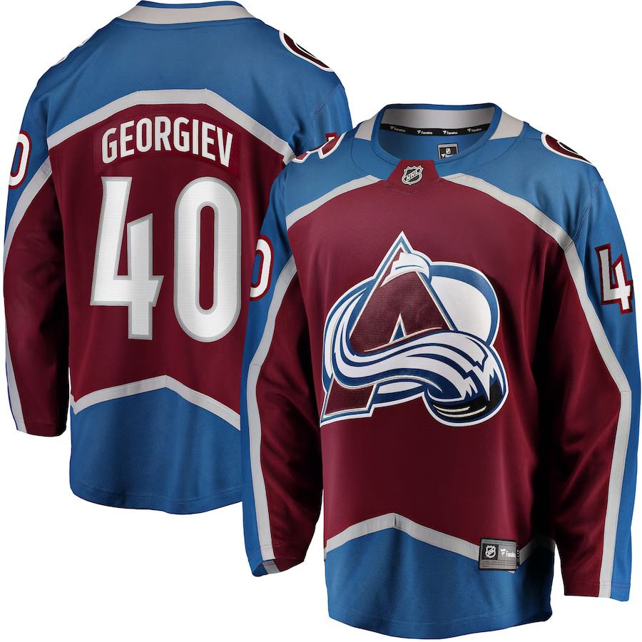 Men Colorado Avalanche 40 Alexandar Georgiev Fanatics Branded Burgundy Home Breakaway Player NHL Jersey